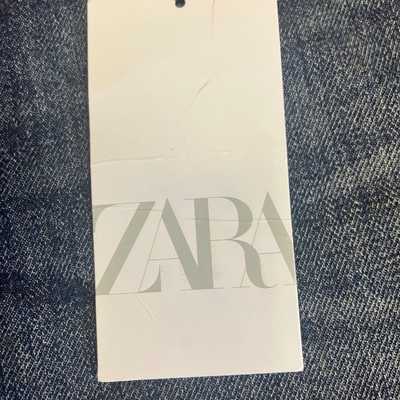 ZARA Dark Wash Denim Low Rise Wide Leg Jeans - Picture 4 of 6